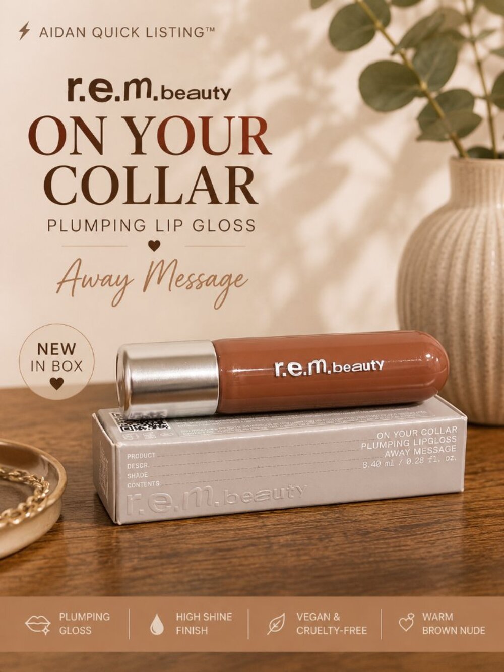 r.e.m. beauty On Your Collar Plumping Lip Gloss Away Message Full Size